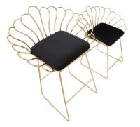 Sgabello Glam Flower Nero Cm 57X52X94-56X48X72,50