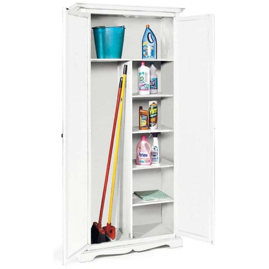 Armadio stipo 2 ante 6 ripani arte povera in legno massello e mdf con rifinitura in bianco 87x40x192 H