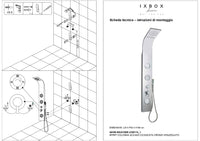 Colonna doccia joy acciaio inox 3 getti idro e cascata arredamento h150xl20xp44 *** finitura- cromo lucido, confezione 1