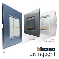 Bticino livinglight supporto plastica blu scatola 3 moduli ln4703