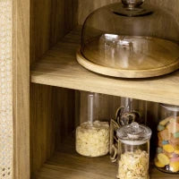 Credenza in rattan intrecciato effetto legno - dim. 80L x 39l x 70H cm