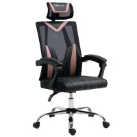Sedia da Ufficio Ergonomica Inclinabile a 130° con Supporto Lombare e Cervicale, 58x62.5x112-120cm