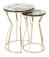 Tavolinetti Abstract Top -B- Coppia cm Ø 37X51-25X46