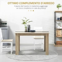 Tavolo da Pranzo Moderno in Legno per 4-6 Persone, 120x69x75cm, Colore Nero e Legno