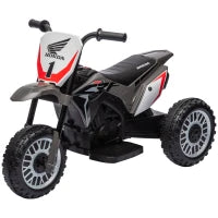 Moto da Cross Elettrica per Bambini Licenza Honda CRF450RL a 3 Ruote con Clacson, 71x40.5x43.5 cm, Grigio