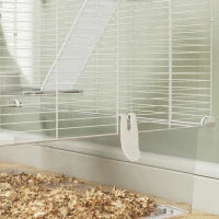 Gabbia per Roditori Multilivello con Accessori Inclusi, in Acciaio, PET e PS, 73x47x80 cm, Bianco