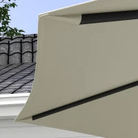 Telo per Ombrellone da Ø295 cm in Poliestere Crema Resistente all'Acqua con Presa d'Aria Superiore