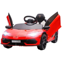 Macchina Elettrica per Bambini a 12V Licenza Lamborghini con Clacson e Telecomando, 107.5x63x42 cm, Rossa