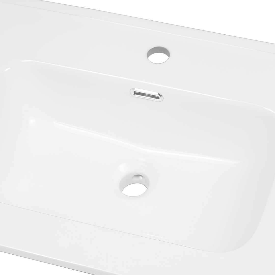 Lavabo ad incasso in ceramica bianco lucido per mobili bagno *** misure 71x46 cm, confezione 1