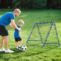 Rete da Calcio Rebounder Pieghevole con Angolo Regolabile e Picchetti, 100x95x90 cm, Blu
