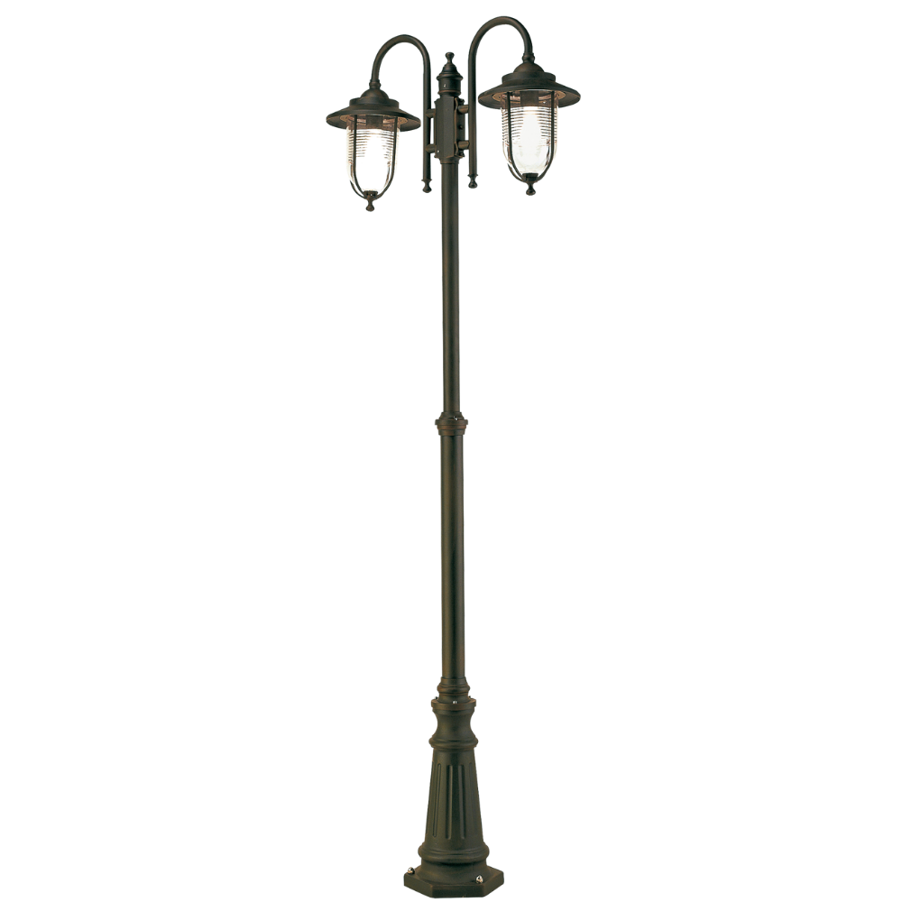 Palo porto da giardino alluminio ruggine 2 diffusori telescopico altezza 220