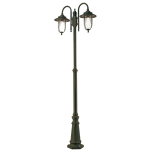 Palo porto da giardino alluminio ruggine 2 diffusori telescopico altezza 220