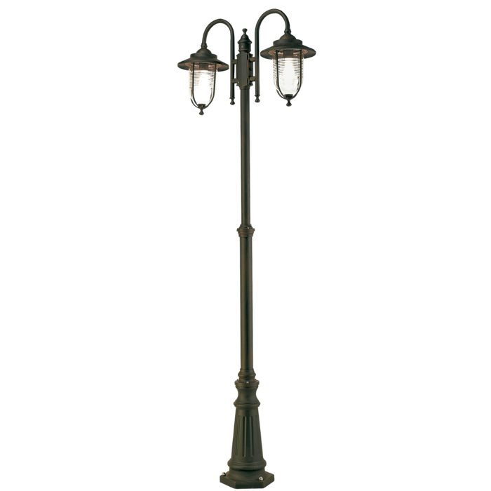 Palo porto da giardino alluminio ruggine 2 diffusori telescopico altezza 220