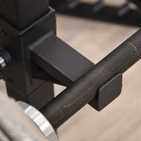 Set di 2 Rack Supporto per Bilanciere in Acciaio, Altezza Regolabile su 12 Livelli, 50x49x124-154cm, Nero