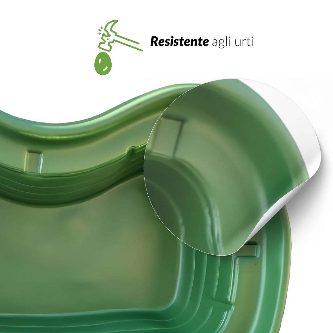 Laghetto da giardino maggiore polietilene verde interrare 235x140x60 litri 1000