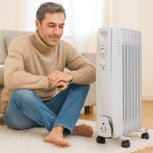 Elettro­radiatore ad olio kemper 1500w a 7 elementi per riscaldamento rapido