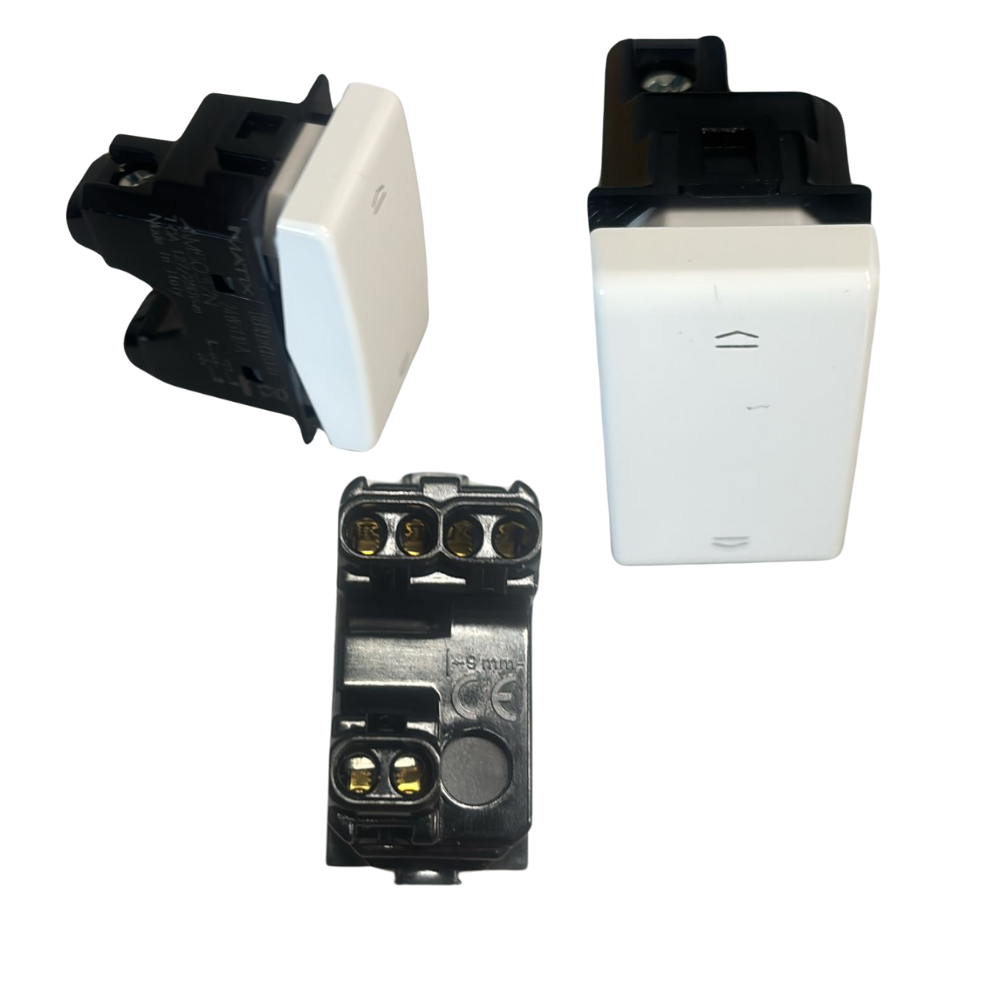 Bticino serie matix pulsante doppio interbloccato 1p no + 1p no 10a 250 va.c.