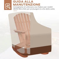 Sedia Adirondack in Legno, Sedia a Dondolo per Giardino ed Esterni Impermeabile, 77x94x97cm Teak
