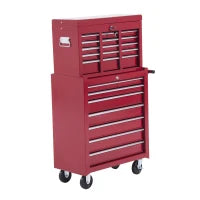 Carrello Porta Utensili Attrezzi Attrezzatura con Cassettiera 61.5 x 33 x 113cm Rosso