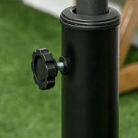 Base per Ombrellone da 23.5kg con 2 Manovelle e Rotelle, in Resina e Acciaio, Ø53x41 cm, Nera