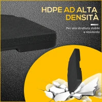 Base per Ombrellone da 4 Pezzi Riempibili con Acqua o Sabbia e Ganci di Connessione, Nero