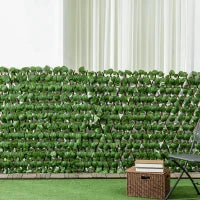 Siepe Artificiale 200x100 cm in Seta e Plastica PE, Siepe Finta di Pothos con 495 Foglie, Verde