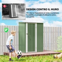 Casetta Porta Attrezzi Capanno in Acciaio Impermeabile 142x84x189cm