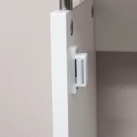 Copritermosifone a Doghe Moderno ed Elegante per la Casa, in MDF e Acciaio, 90x18x84cm, Bianco