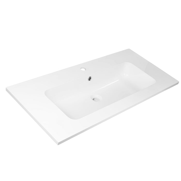 Lavabo ad incasso in mineral marmo 101x46 cm mobile composizione bagno *** confezione 1