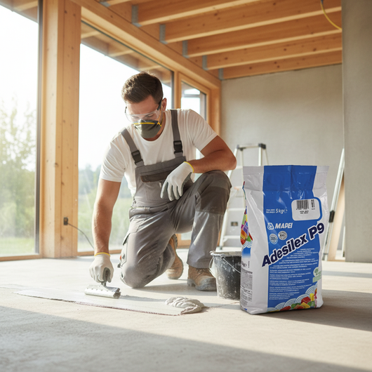 Adesilex p9 adesivo cementizio ad alte prestazioni per piastrelle in ceramica e pietra 5 kg *** colore- bianco, confe...