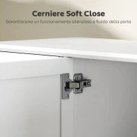 Credenza Buffet Elegante con 2 Cassetti e 3 Armadietti con Ripiani Regolabili, in Legno, 120x38x86 cm, Bianco