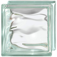 Vetromattone ondulato modello agua diffusione luminosa 190 x 190 x 80 mm *** colore- trasparente caribe, confezione 1