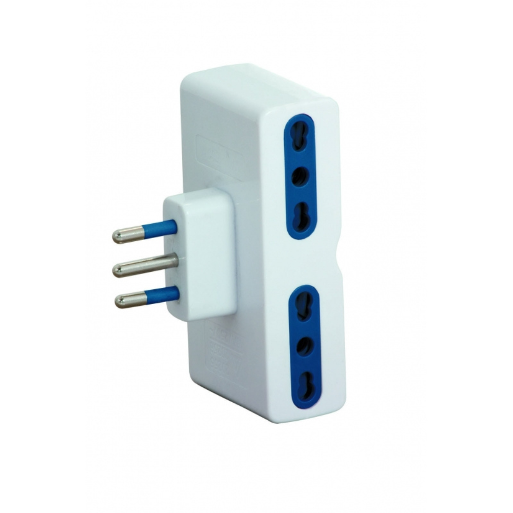Adattatore faeg piatto quadruplo spina 2p+t 16a 4 prese bipasso 2p+t p17 bianco