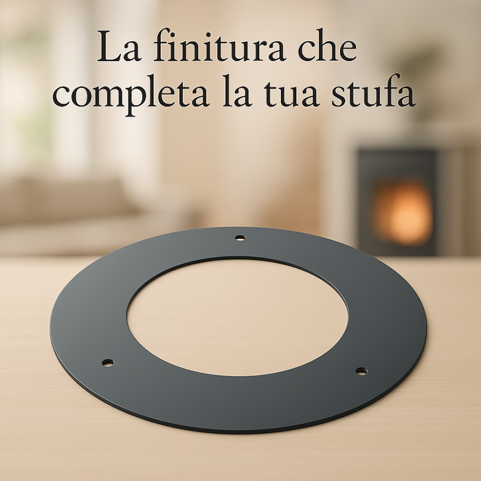 Rosone finitura arredo alluminio canale fumo stufa pellet abbellimento parete *** misura Ø 80 mm, confezione 1