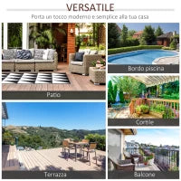 Tavolino in Rattan Sintetico, Tavolino da Esterno Piccolo, per Giardino, Terrazzo Impermeabile Marrone 90x50x35cm