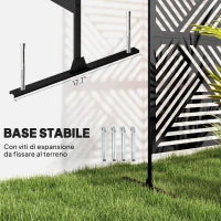 Separé Divisorio da Esterno Decorativo e Traliccio per Rampicanti, 122x45x198 cm, Nero