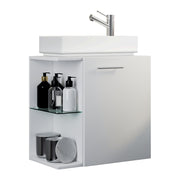 Oasi di Ezooza Mobile Sospeso con lavabo in ceramica di alta qualità, Bianco , lavabo Bianco