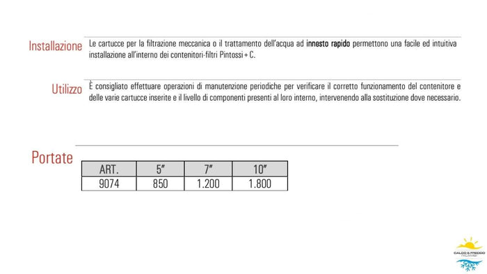 Cartuccia del Filtro Lavabile 50μ micron da 5 "