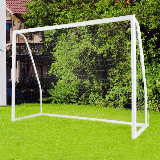Obiettivo per calcio 245x182cm con pali di fissaggio coni da calcio, Rete da calcio e telaio in UPVC per allenamenti-Ricreazione outdoor
