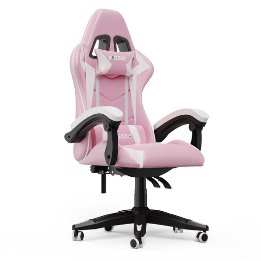 Sedia gaming ergonomica - RATTANTREE - con Supporto Lombare Sedia da Gioco in Pelle Pu con Altezza Regolabile - Rosa