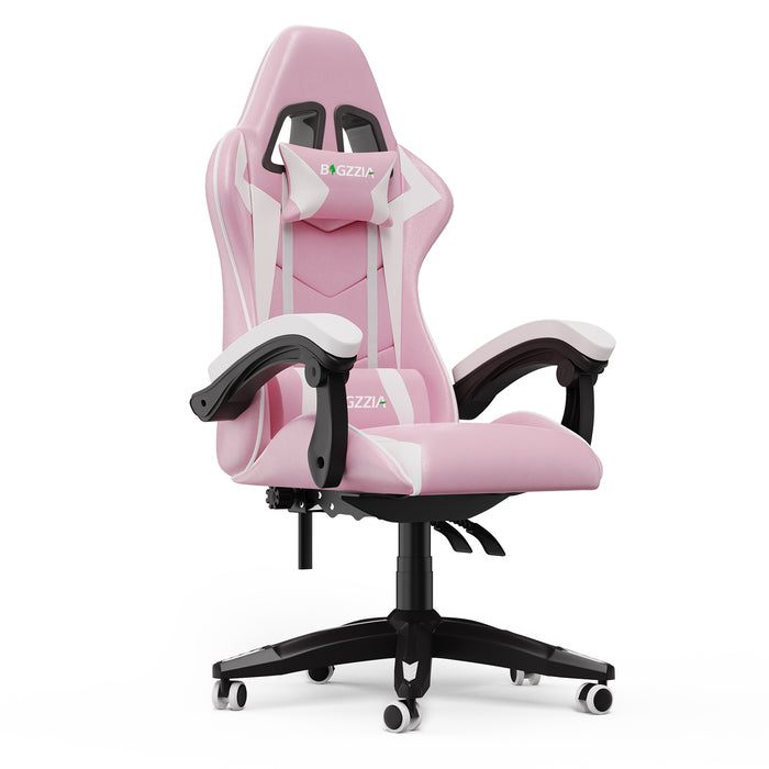 Sedia gaming ergonomica - RATTANTREE - con Supporto Lombare Sedia da Gioco in Pelle Pu con Altezza Regolabile - Rosa