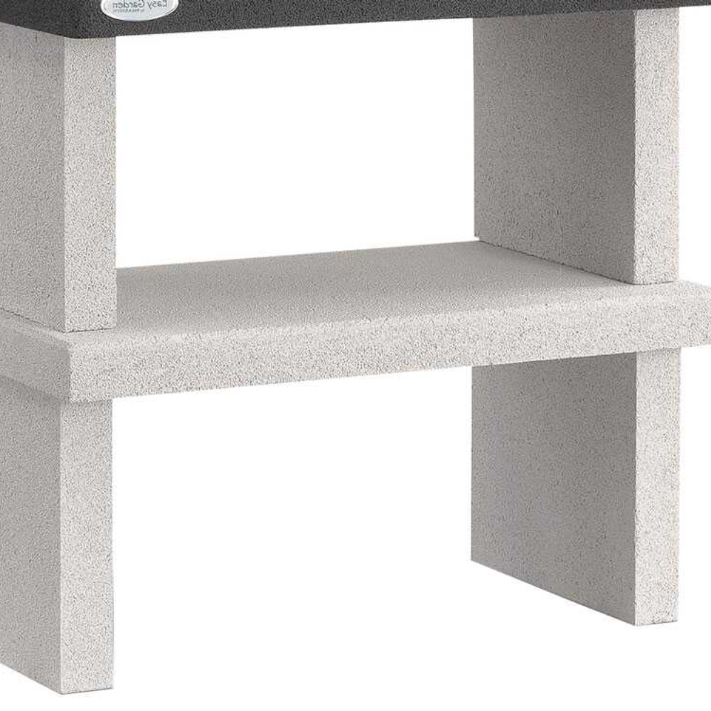 Barbecue in cemento orlando con griglia regolabile e piano d'appoggio