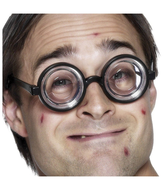 Occhiali Da Nerd Rotondi Secchione Accessori Carnevale Festa Halloween         