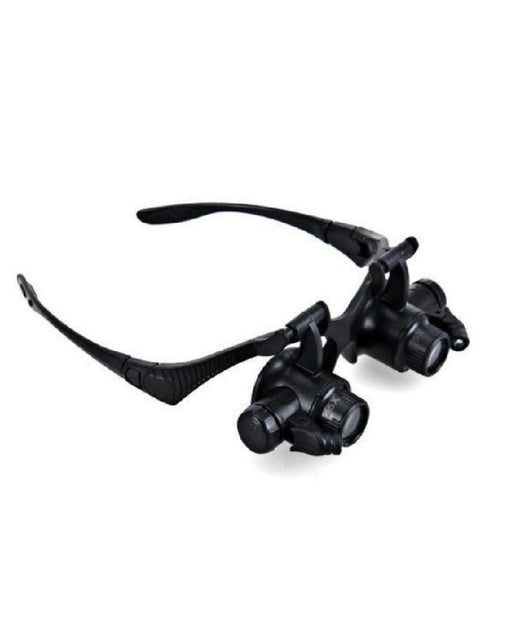 Occhiali Lente Ingrandimento 25 X Di Precisione Oculari 4 Lenti Luci Led 9892g         