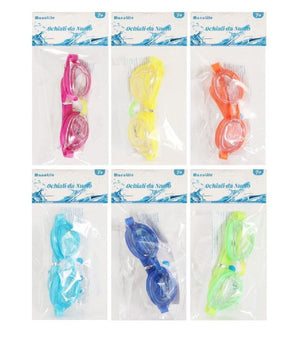 Trade Shop - Occhiali Occhialini Da Nuoto Piscina Mare Estate Sport 16x4cm Vari Colori 605427 -
