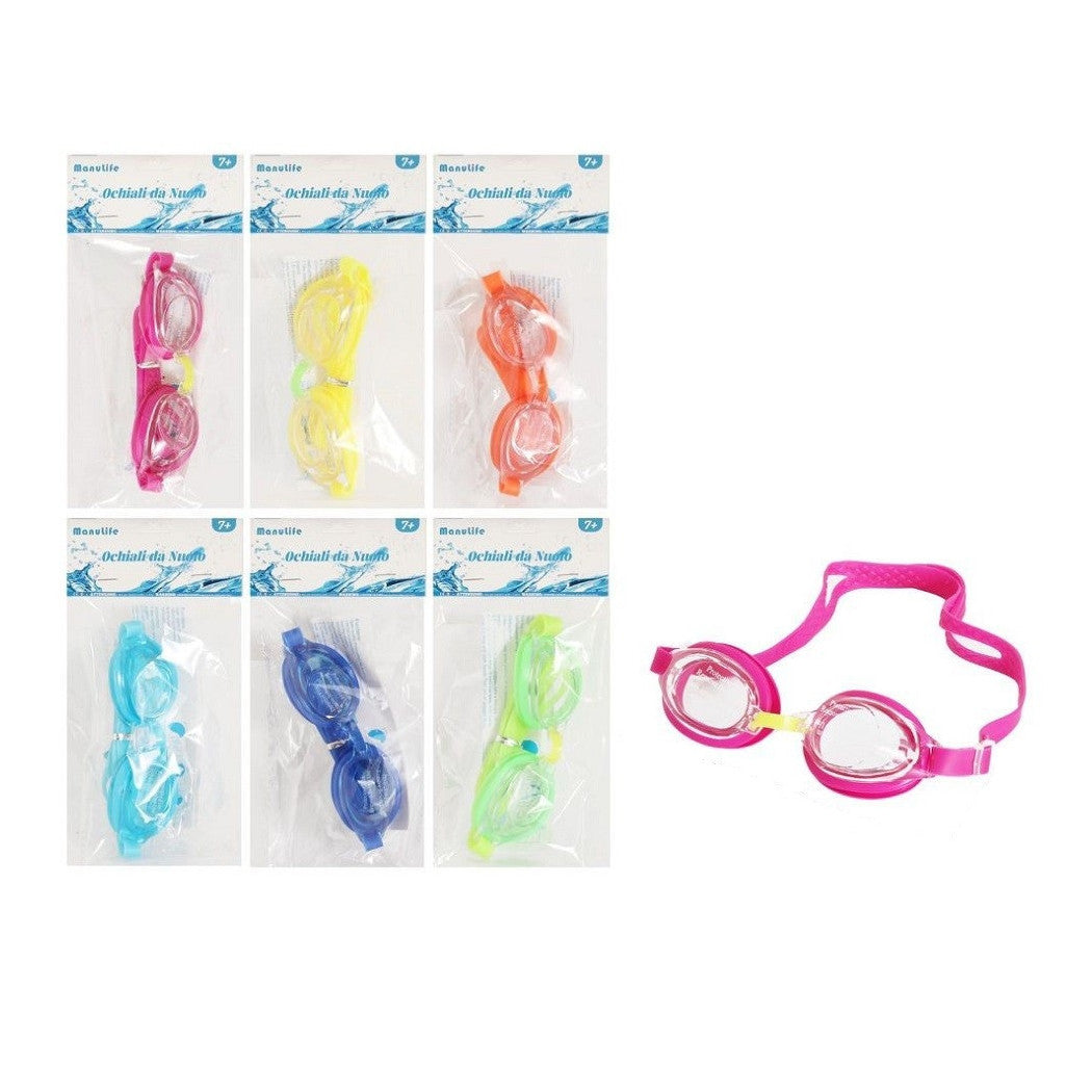 Trade Shop - Occhiali Occhialini Da Nuoto Piscina Mare Estate Sport 16x4cm Vari Colori 605427 -