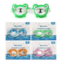 Trade Shop - Occhialini Da Nuoto Per Bambini Da Piscina Con Animaletti Colorati 16x4cm 605419 -