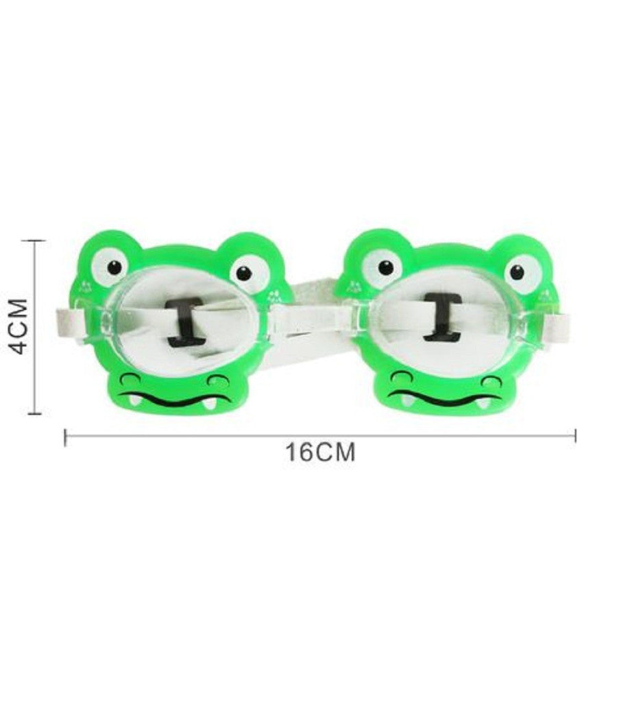 Trade Shop - Occhialini Da Nuoto Per Bambini Da Piscina Con Animaletti Colorati 16x4cm 605419 -