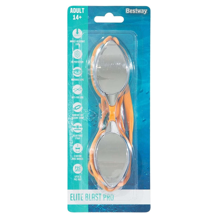 Trade Shop - Occhialini Da Nuoto Piscina A Specchio Protezione Uv Ocean Swell 14+ Anni 3 Colori 21066 -