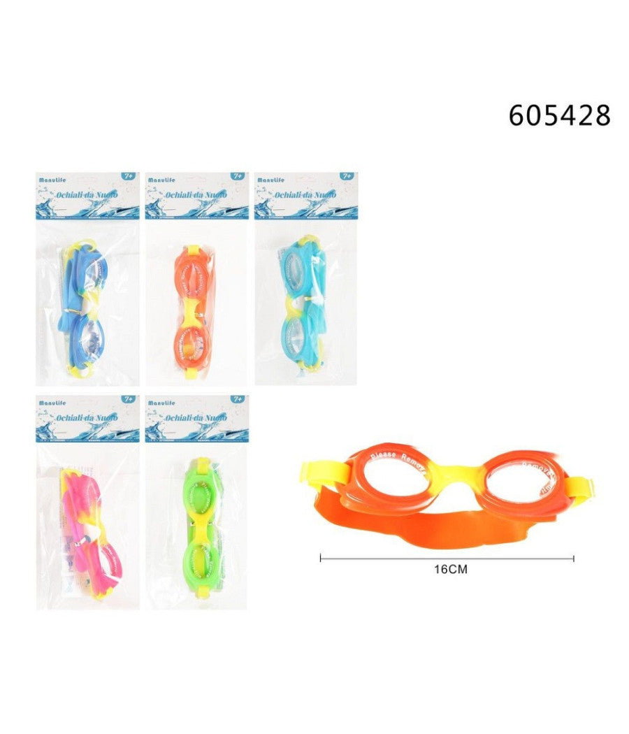Trade Shop - Occhialini Da Nuoto Piscina Mare Estate Per Bambini 16cm Varie Colorazioni 605428 -